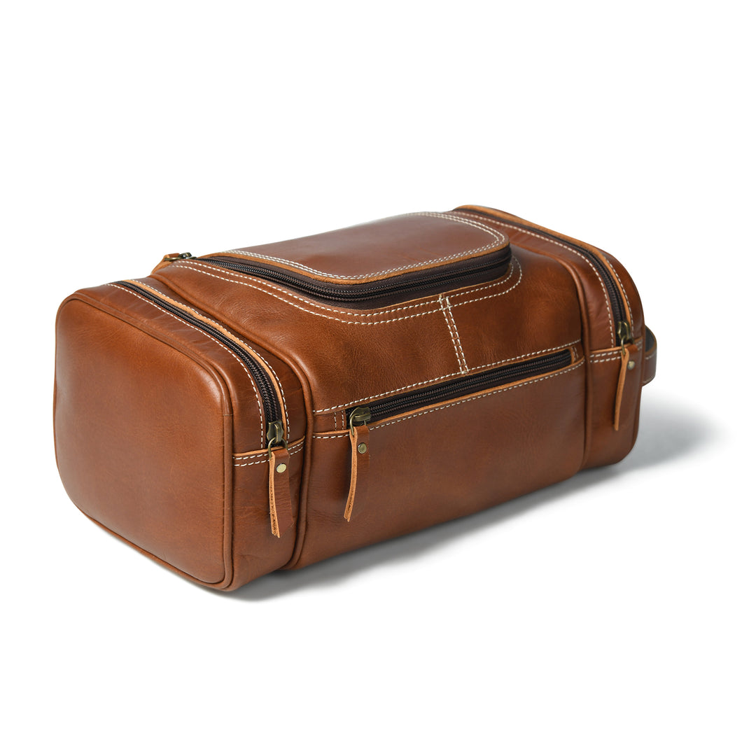 The Voyager | Full-Grain Leather Hanging Toiletry Bag