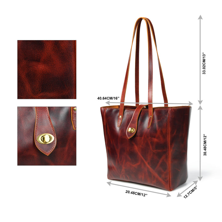 Crimson Luxe Buffalo Leather Tote
