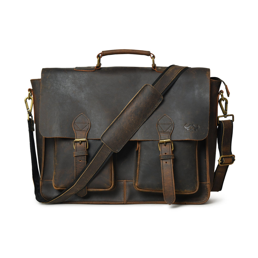 Vintage Buffalo Leather Briefcase - 2