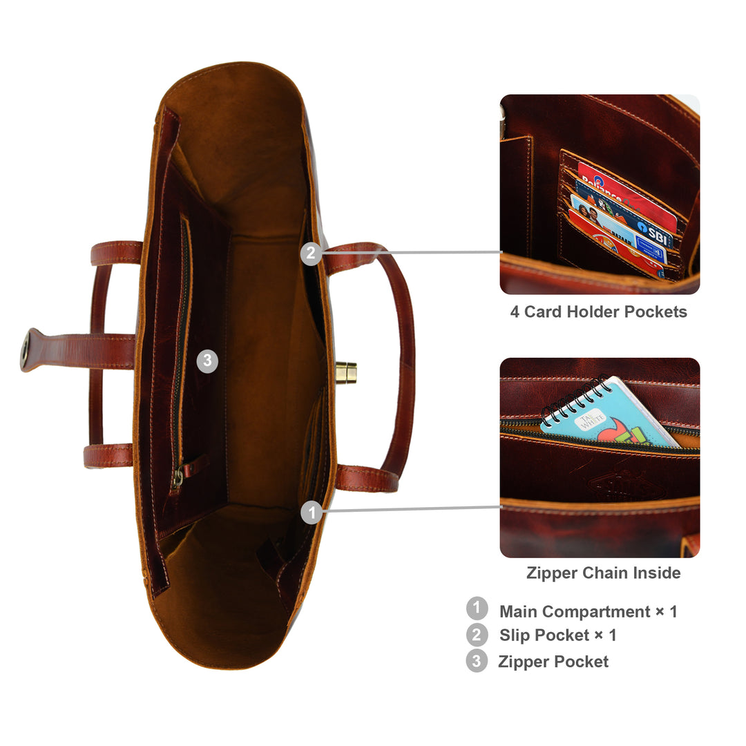 Crimson Luxe Buffalo Leather Tote