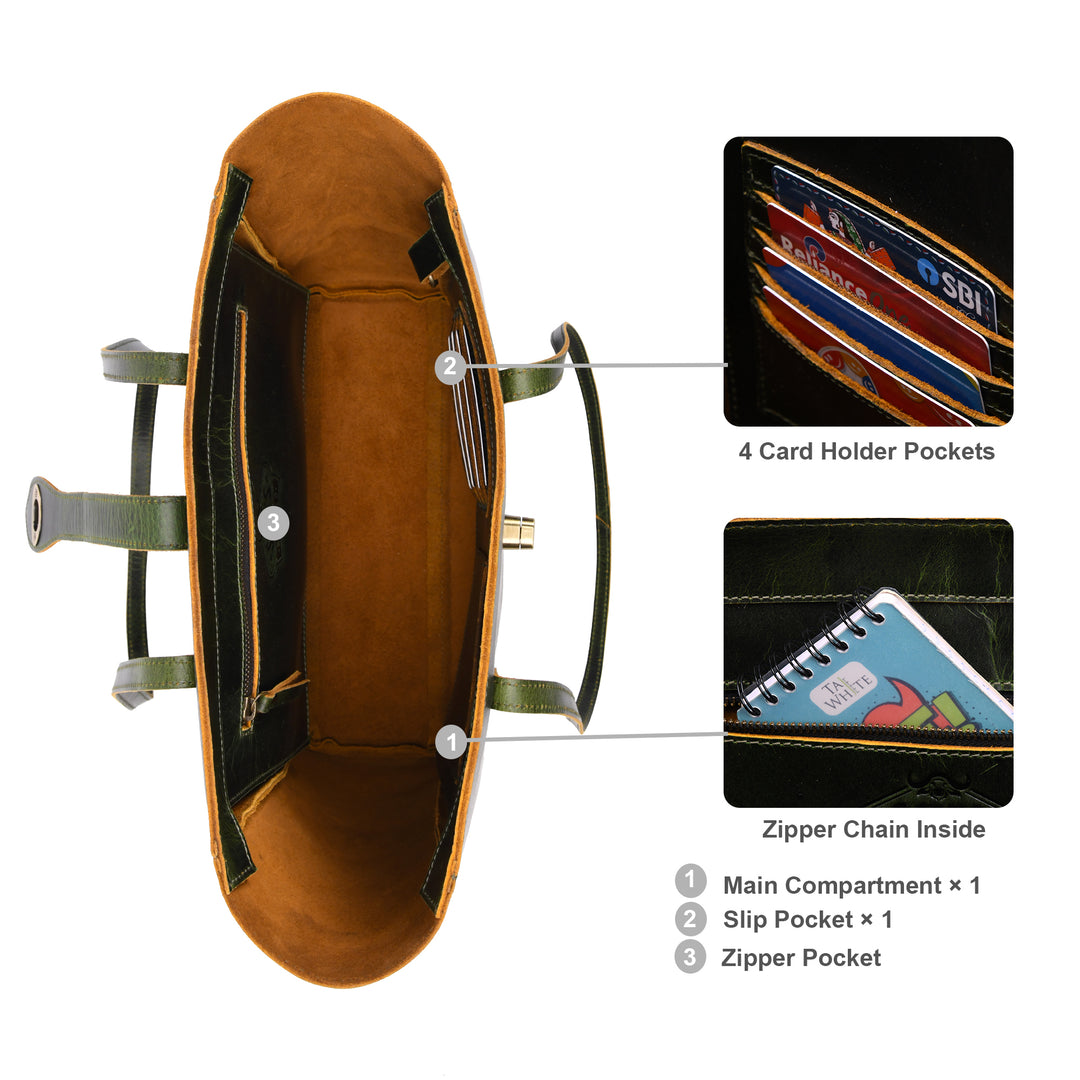 Evergreen Buffalo Leather Tote