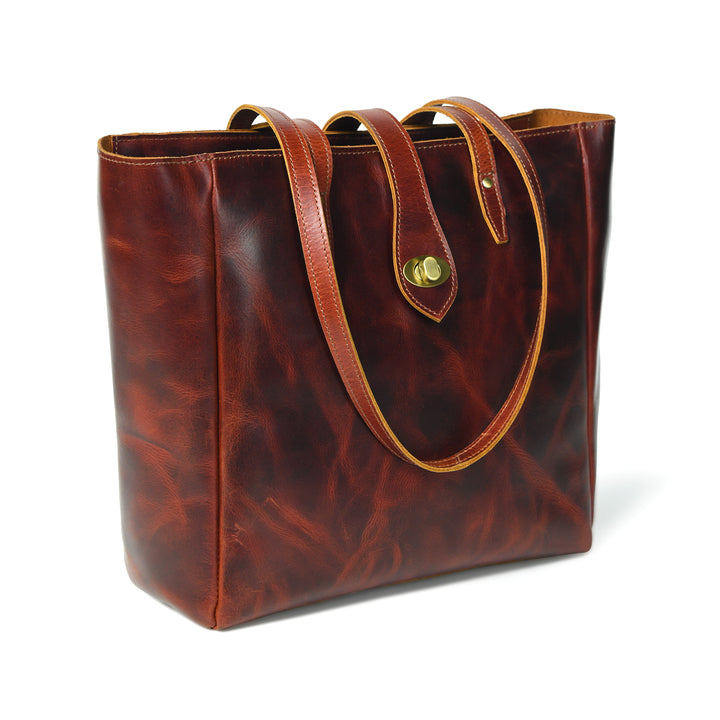 Crimson Luxe Buffalo Leather Tote