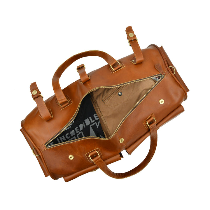 Cool Buffalo Leather Travel Duffle Bag - 4