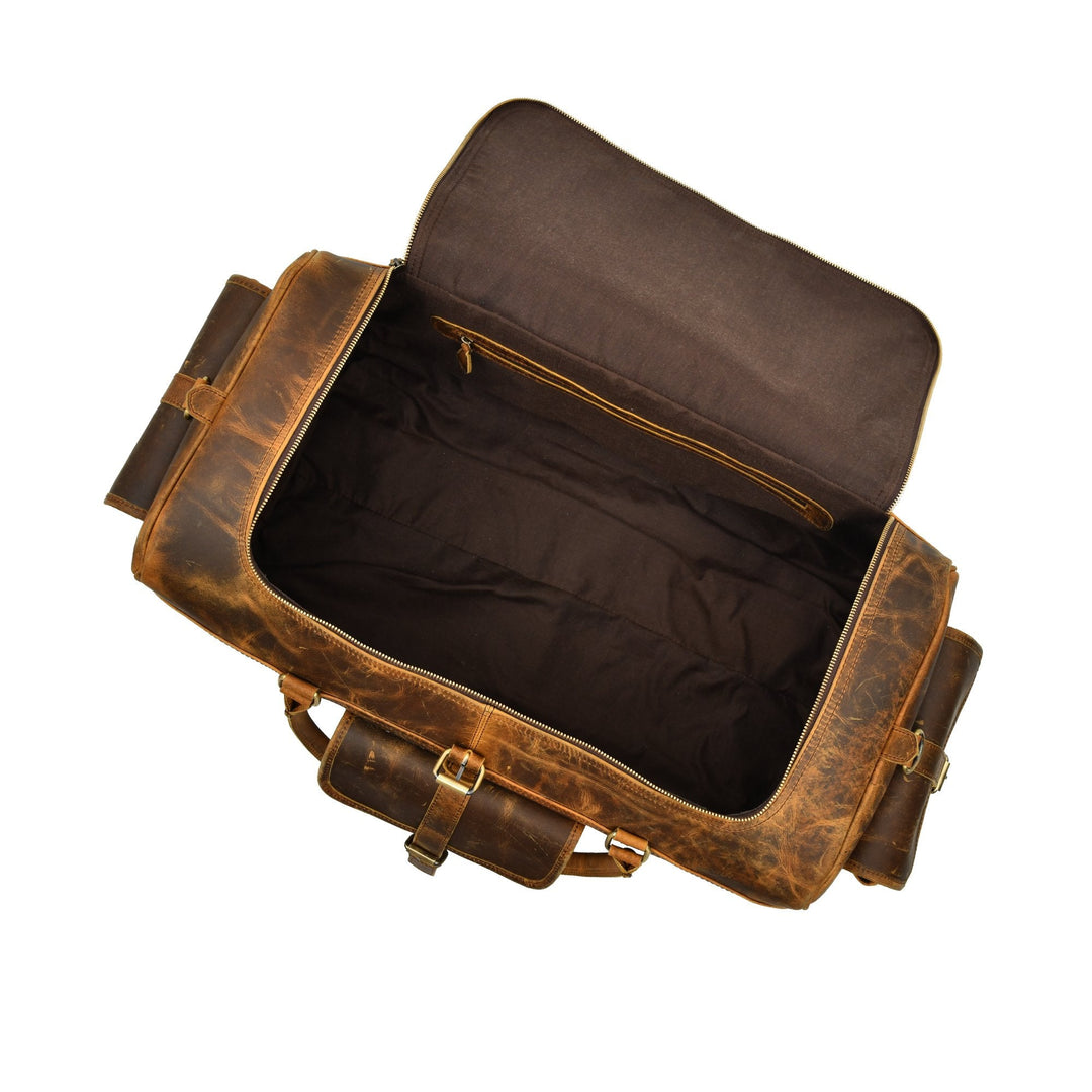 Retro Buffalo Leather Duffle Bag - Recondite Sepia - 5