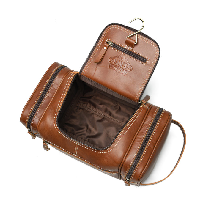 The Voyager | Full-Grain Leather Hanging Toiletry Bag