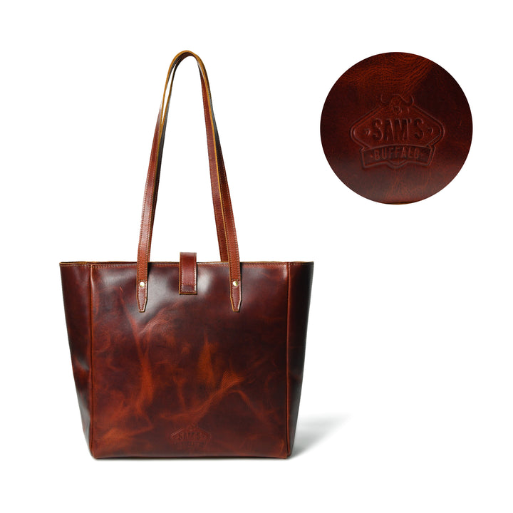 Crimson Luxe Buffalo Leather Tote