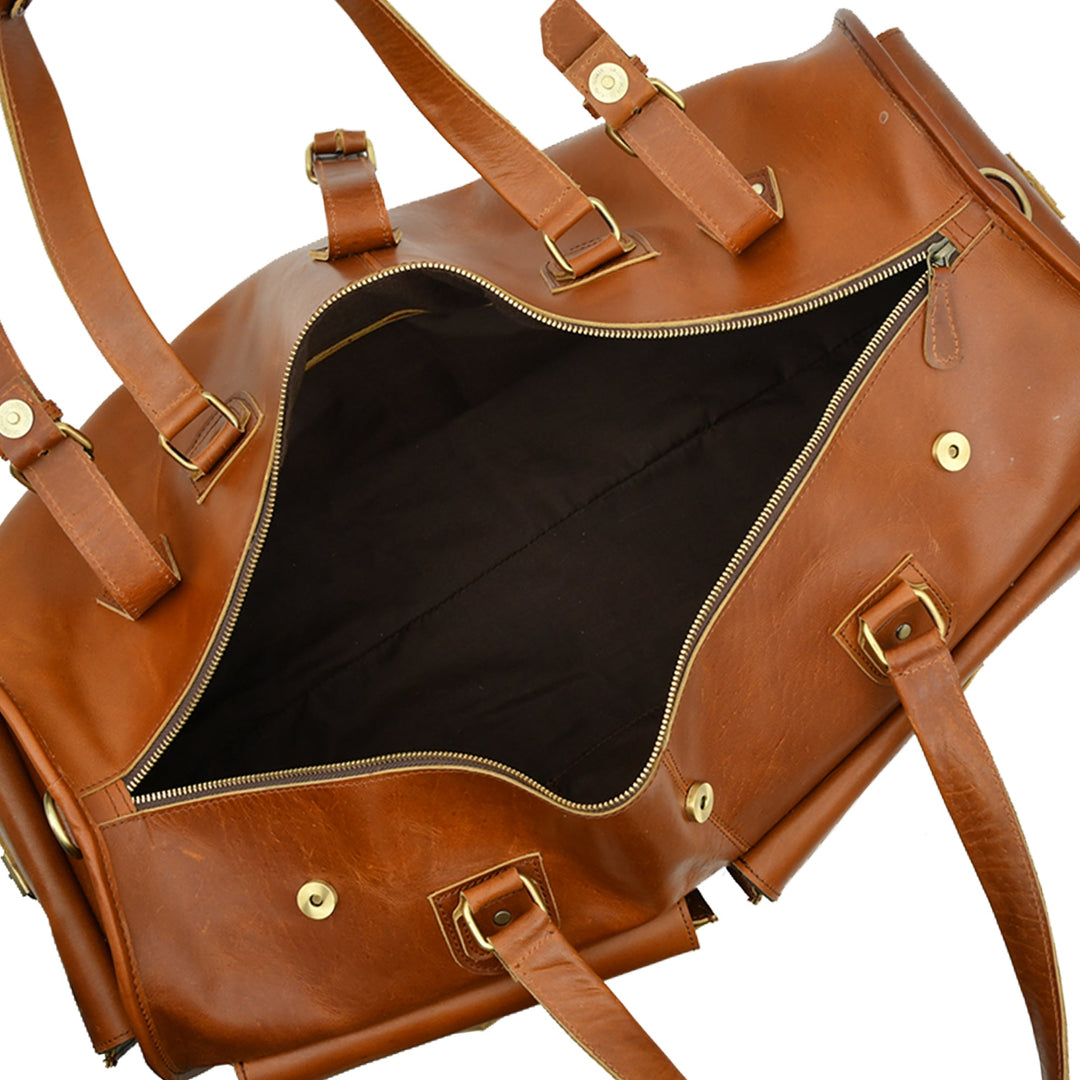 Cool Buffalo Leather Travel Duffle Bag - 5