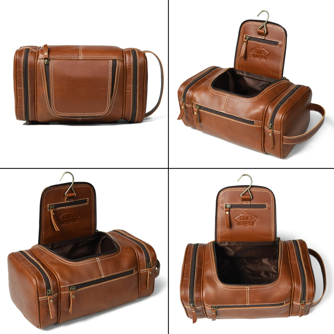 The Voyager | Full-Grain Leather Hanging Toiletry Bag