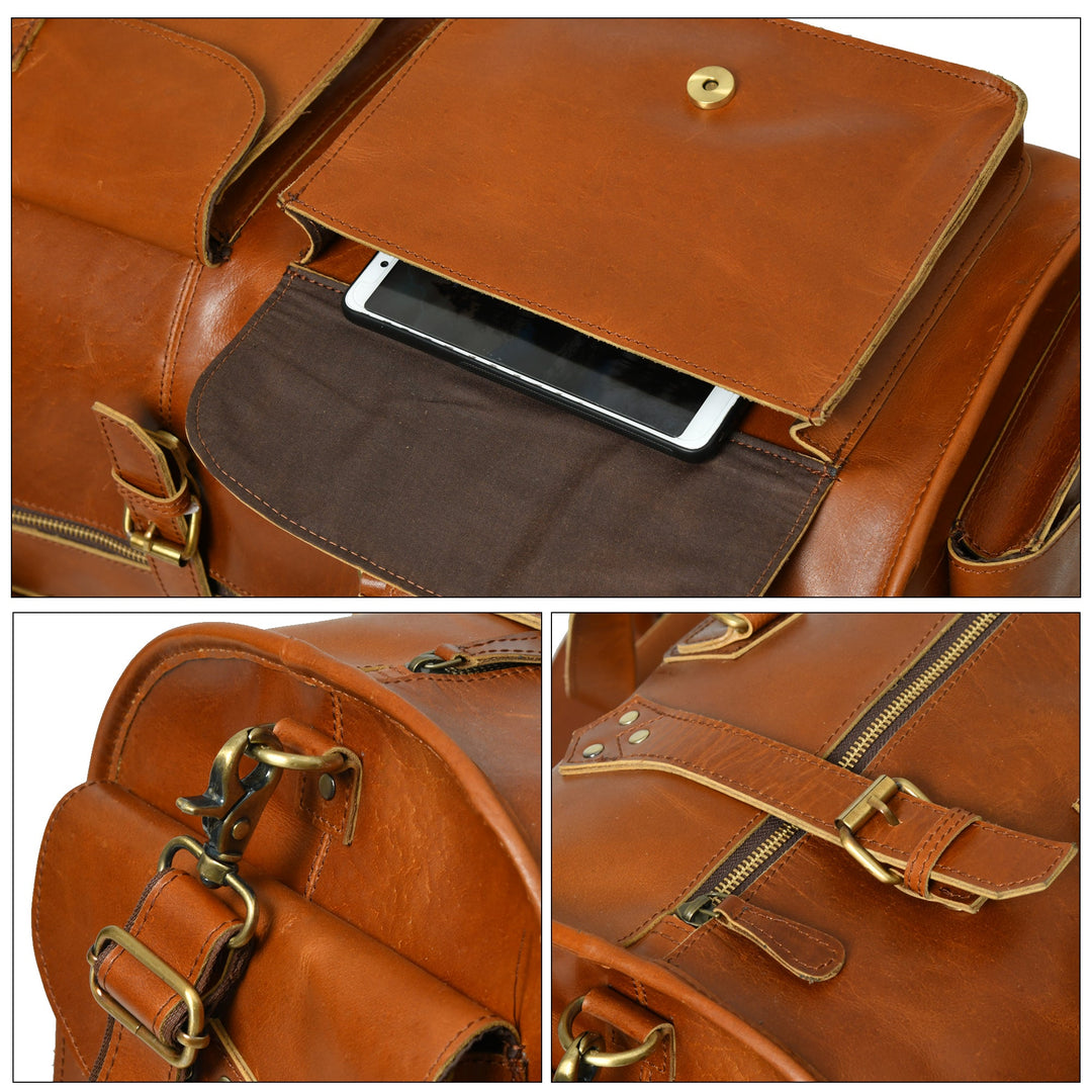 Cool Buffalo Leather Travel Duffle Bag - 8