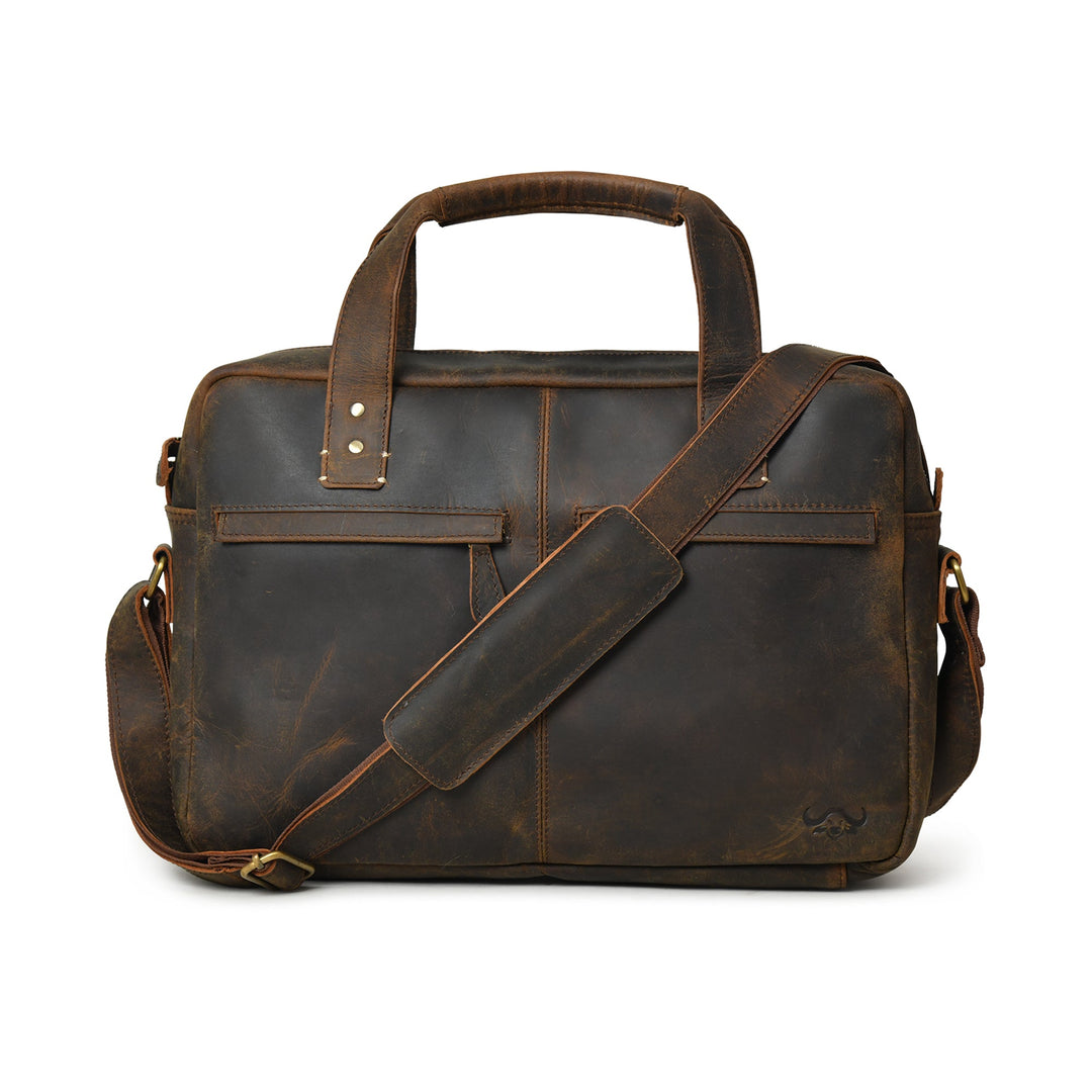Vintage Buffalo Leather Laptop Bag - 1