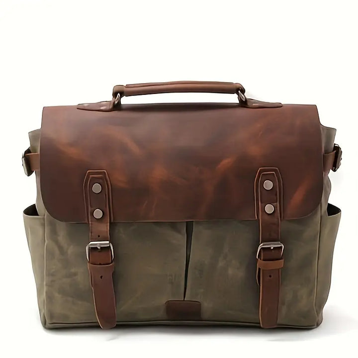 Heritage Voyager Leather & Canvas Messenger