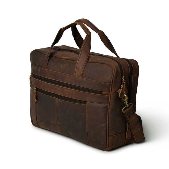 Buffalo Leather Messenger Briefcase Bag - 2