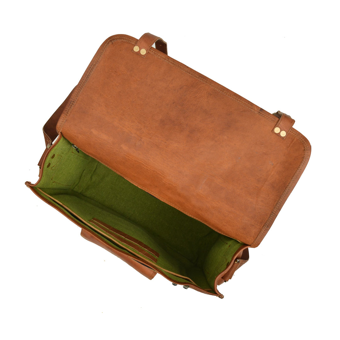One Pocket Top Grain Leather Briefcase