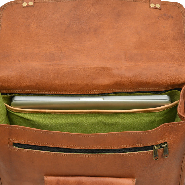 One Pocket Top Grain Leather Briefcase
