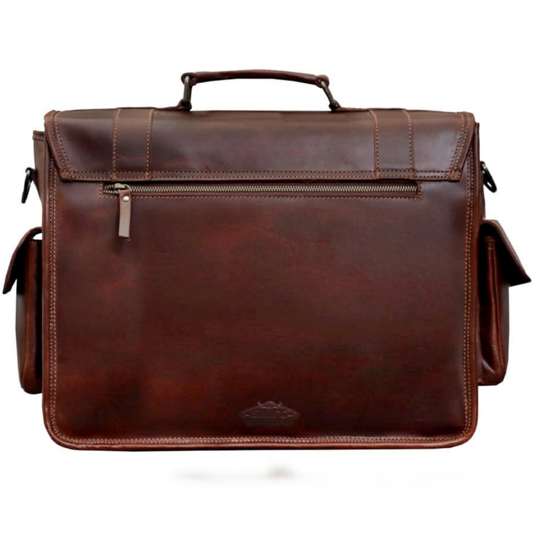 Buffalo Leather Satchel Briefcase - 4