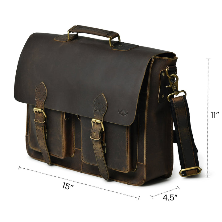 Vintage Buffalo Leather Briefcase - 9