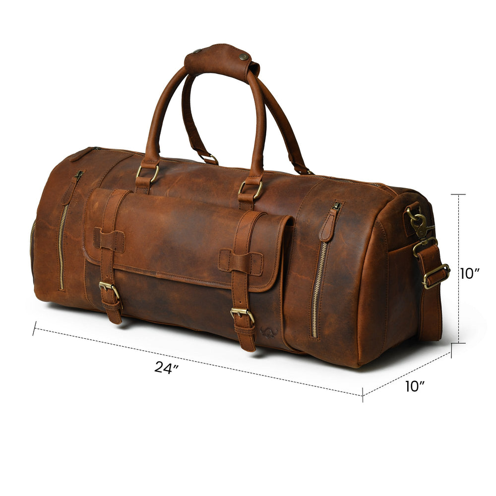 Products Buffalo Leather Duffel Bag - Myriad Seal  - 1