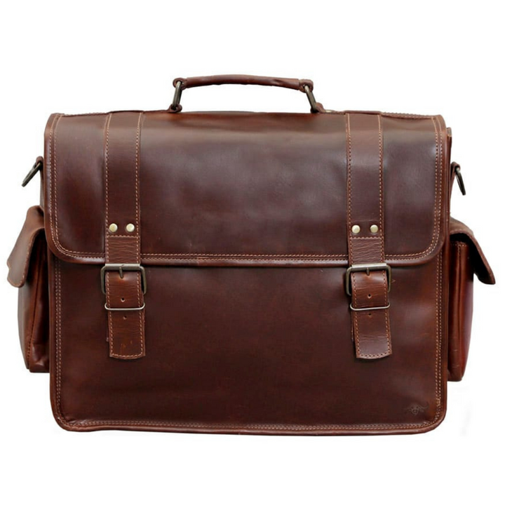 Buffalo Leather Satchel Briefcase - 5