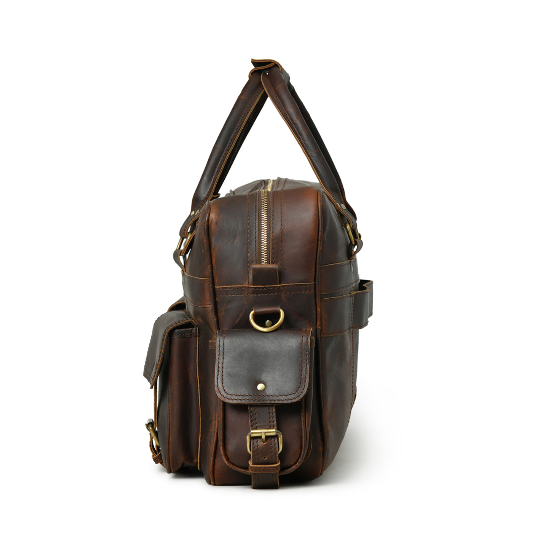 Retro Buffalo Leather Business Briefcase - 3