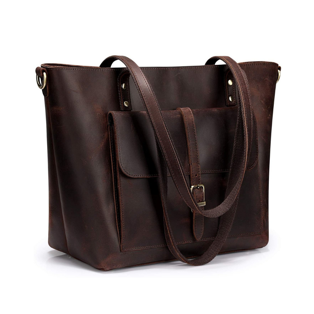 Vintage Genuine Leather Tote Bag