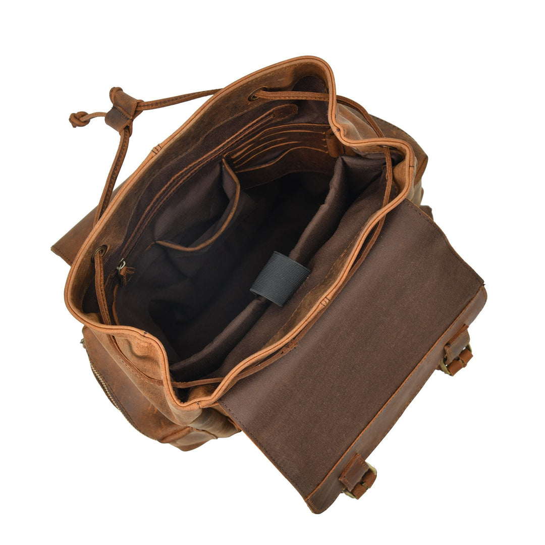Vintage Buffalo Leather Backpack - 3
