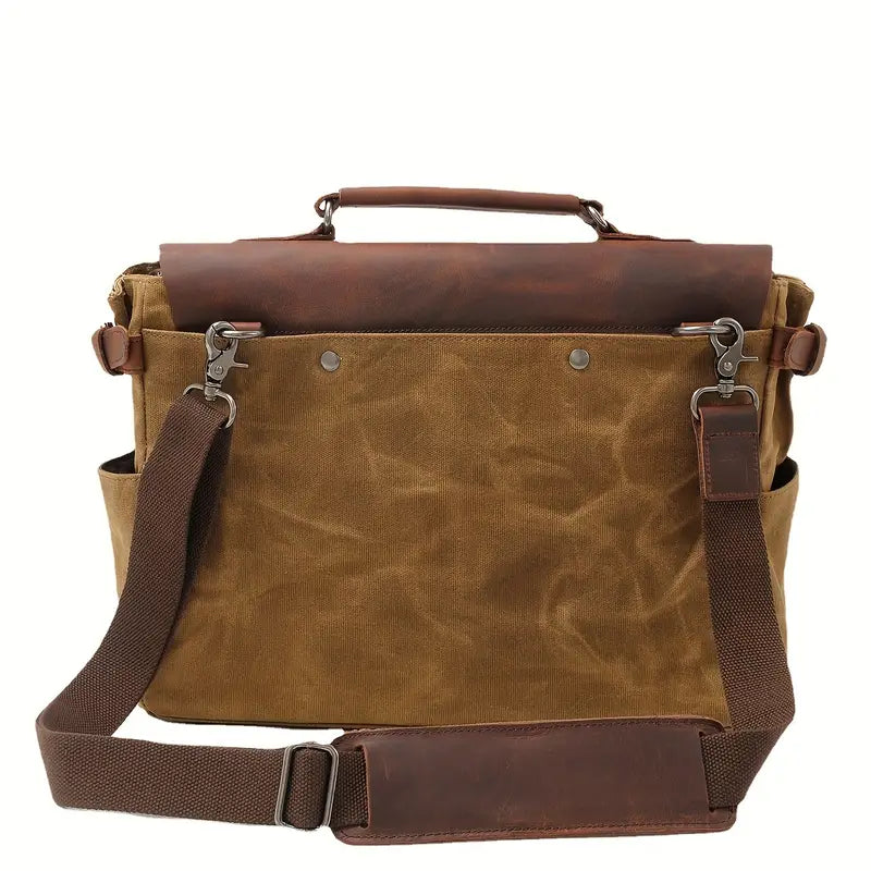 Heritage Voyager Leather & Canvas Messenger