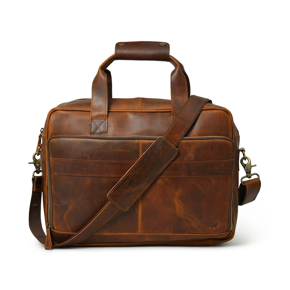 Buffalo Leather Laptop Briefcase - 1