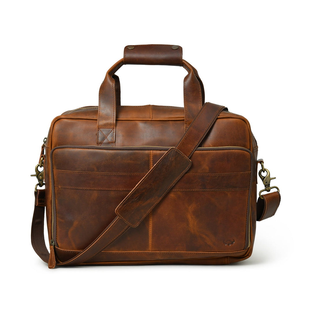 Buffalo Leather Laptop Briefcase - 1