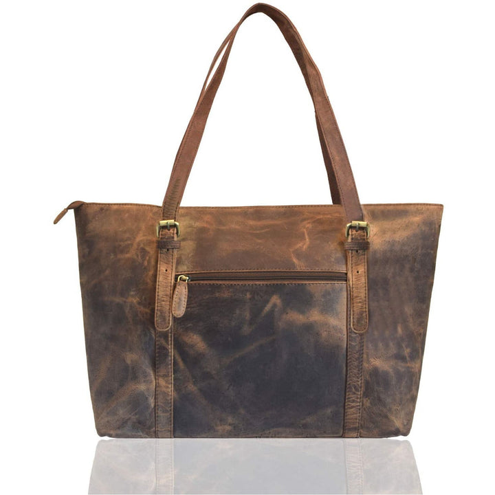 Rugged Buffalo Leather Tote Bag for Women - 3