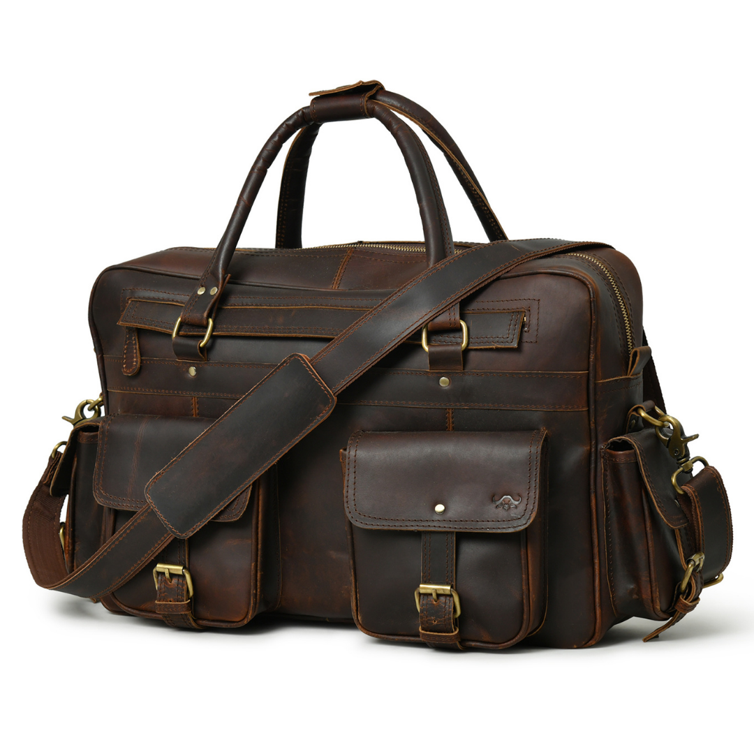 Retro Buffalo Leather Business Briefcase - 1
