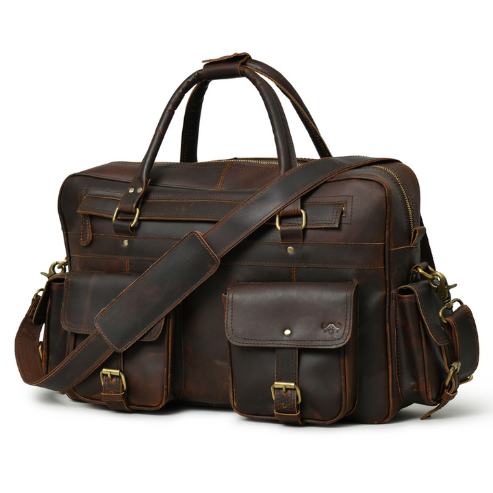 Retro Buffalo Leather Business Briefcase - 1