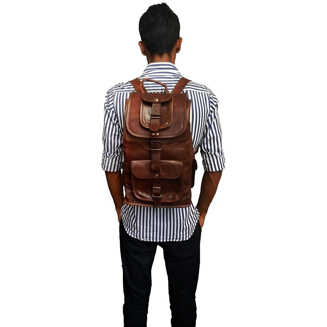 Vintage Leather Laptop  Backpack