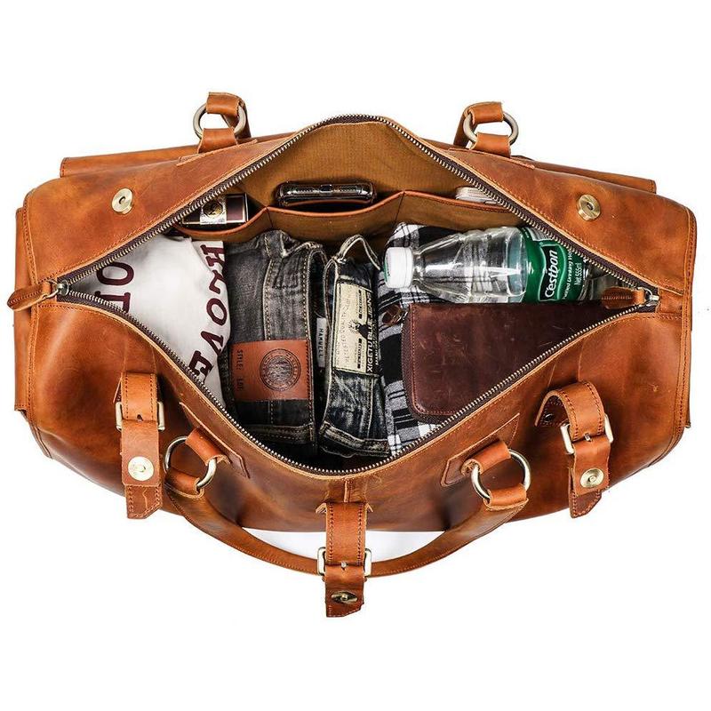Cool Buffalo Leather Travel Duffle Bag - 3