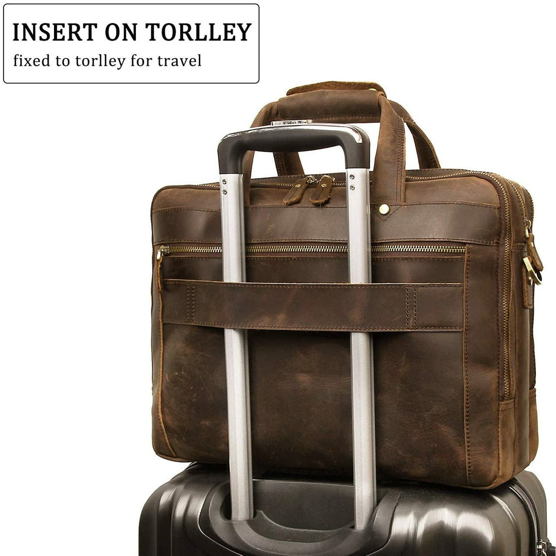 Crazy Horse Handmade Buffalo Leather Briefcase