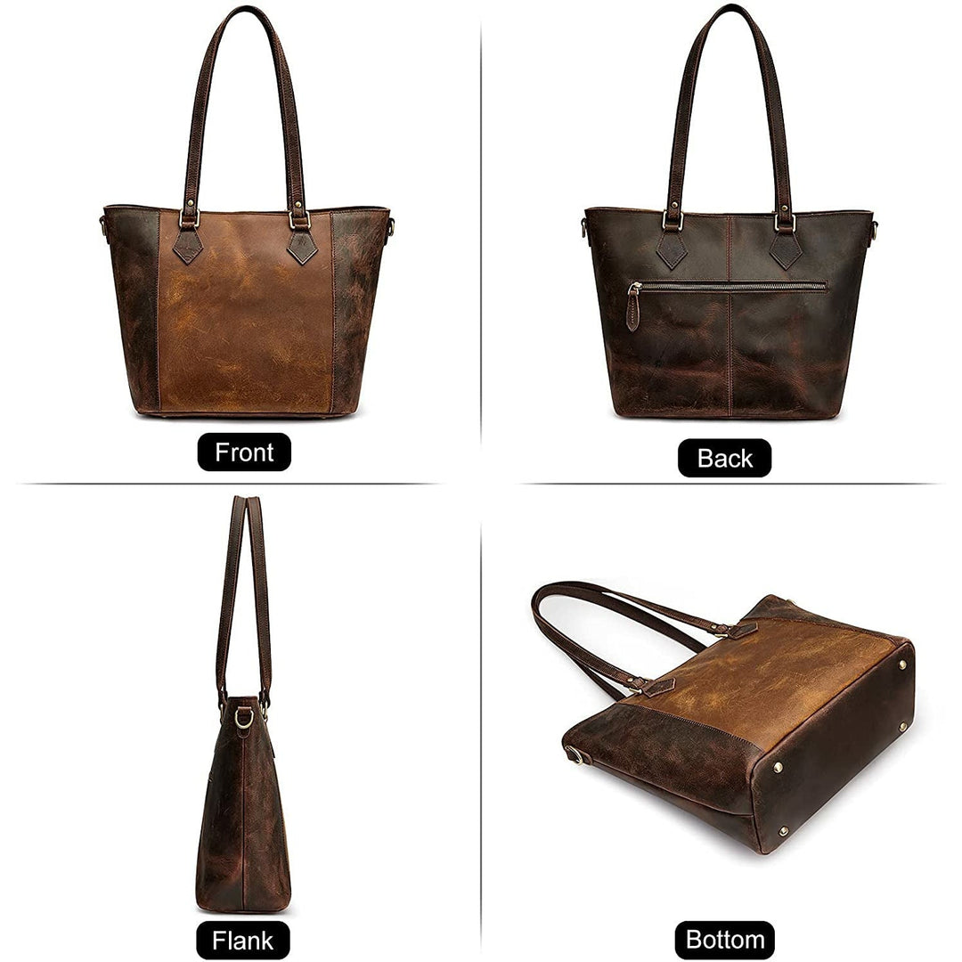 Women Buffalo Crazy Horse Leather Tote Bag
