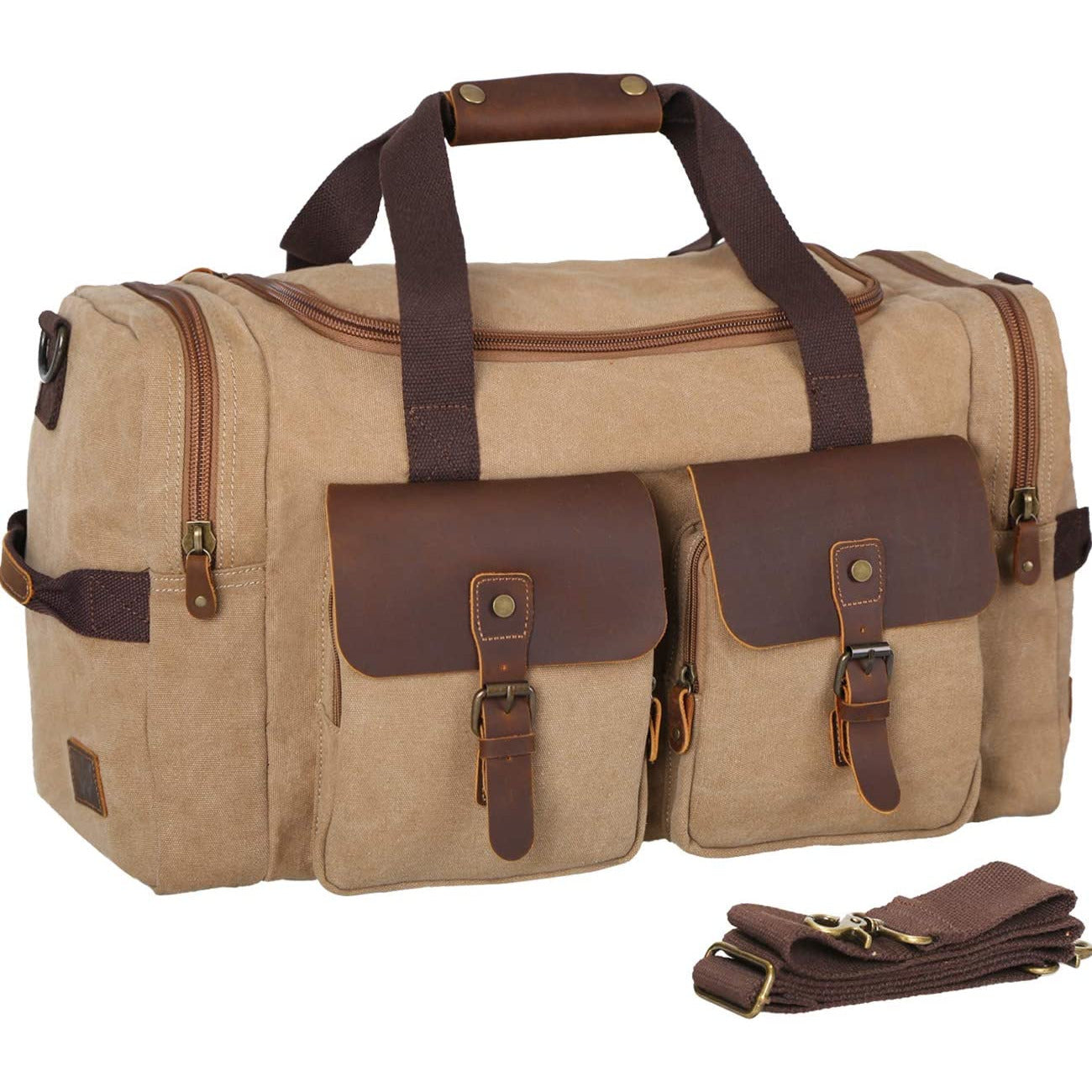 Canvas Cowhide Leather Duffel Bag | Sam's Buffalo – Sam's Buffalos