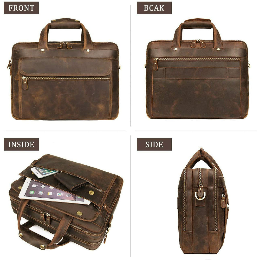 Crazy Horse Handmade Buffalo Leather Briefcase