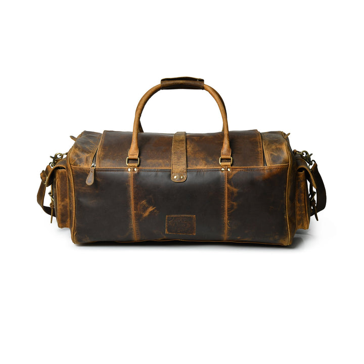 Retro Buffalo Leather Duffle Bag - Recondite Sepia - 4