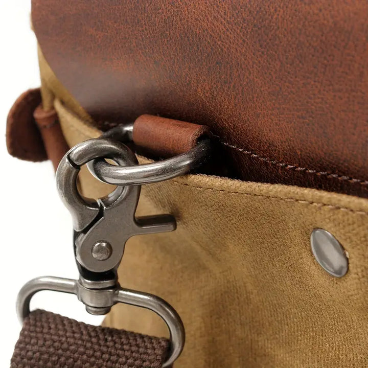 Heritage Voyager Leather & Canvas Messenger