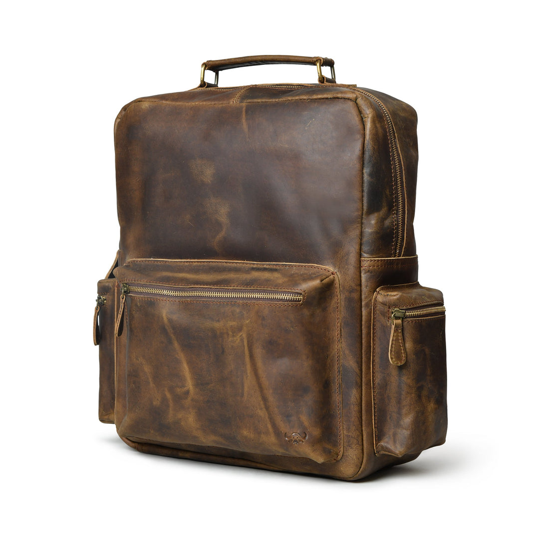 Classic Vintage Buffalo Leather Backpack