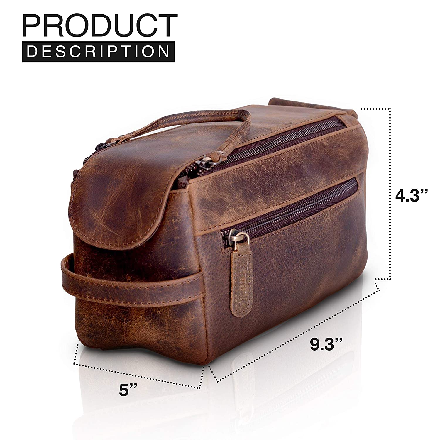 Buffalo Leather Toiletry Bag