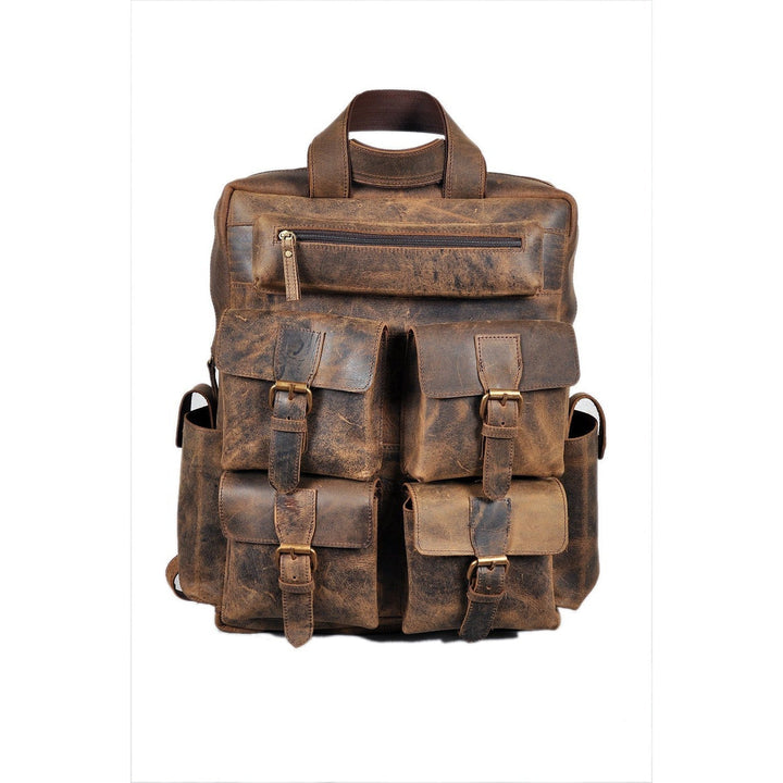 18"  Large Vintage Leather Backpack Rucksack Leather Bags Gallery