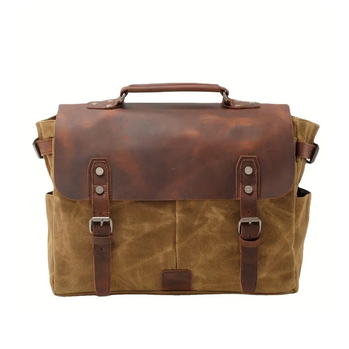 Heritage Voyager Leather & Canvas Messenger
