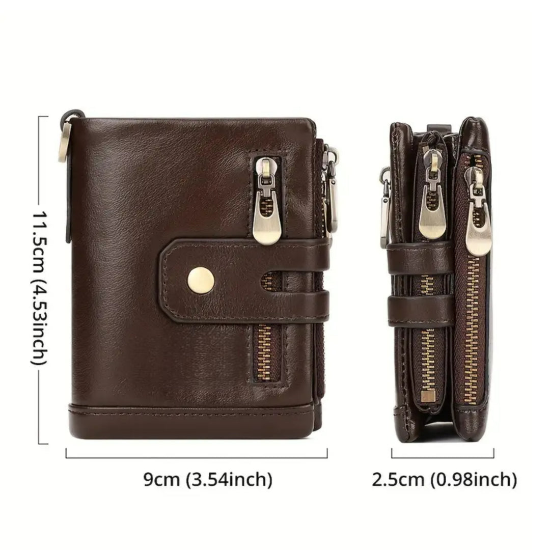 Vintage Cowhide Large Capacity Leather Wallet