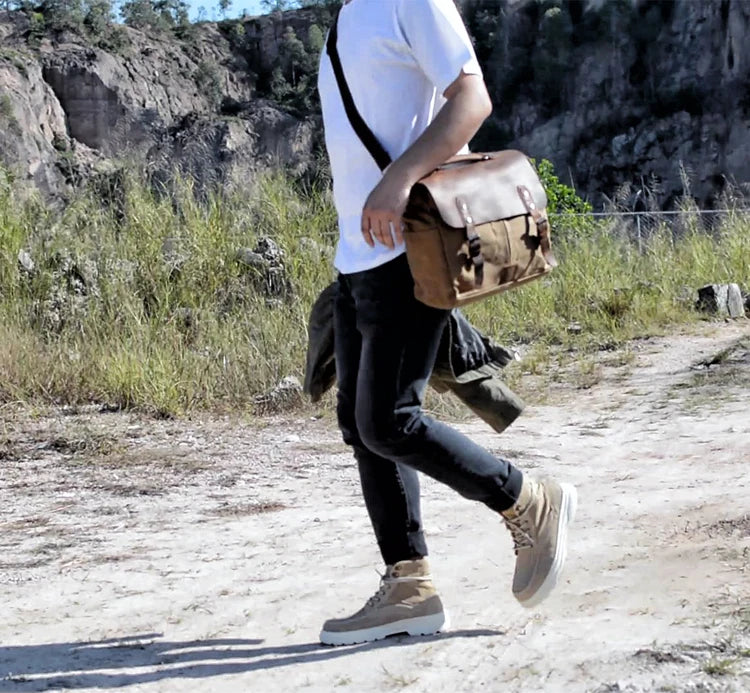 Heritage Voyager Leather & Canvas Messenger
