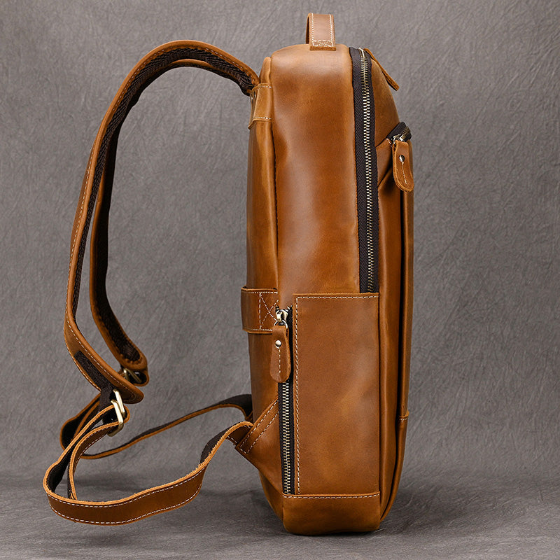 crazy horse buffalo leather backpack Vintage Crazy Horse Leather Backpack I Sams Buffalo Brown