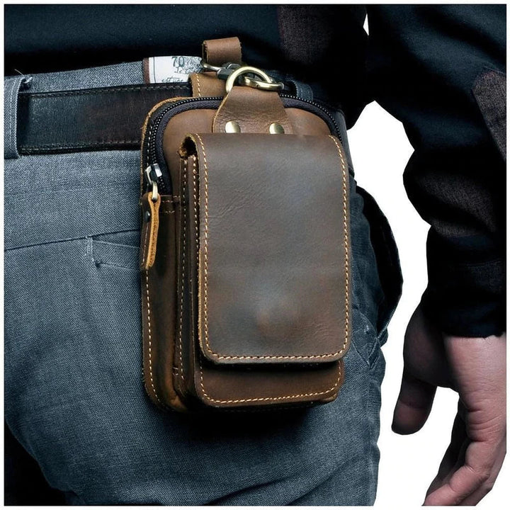 Vintage Buffalo Leather Belt Pouch