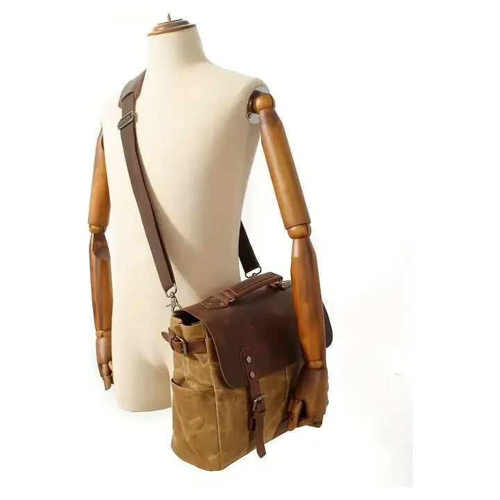 Heritage Voyager Leather & Canvas Messenger