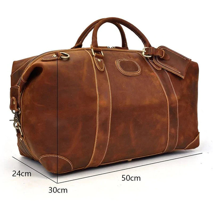 First Layer Cowhide Leather Duffel Bag