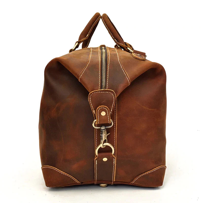 First Layer Cowhide Leather Duffel Bag